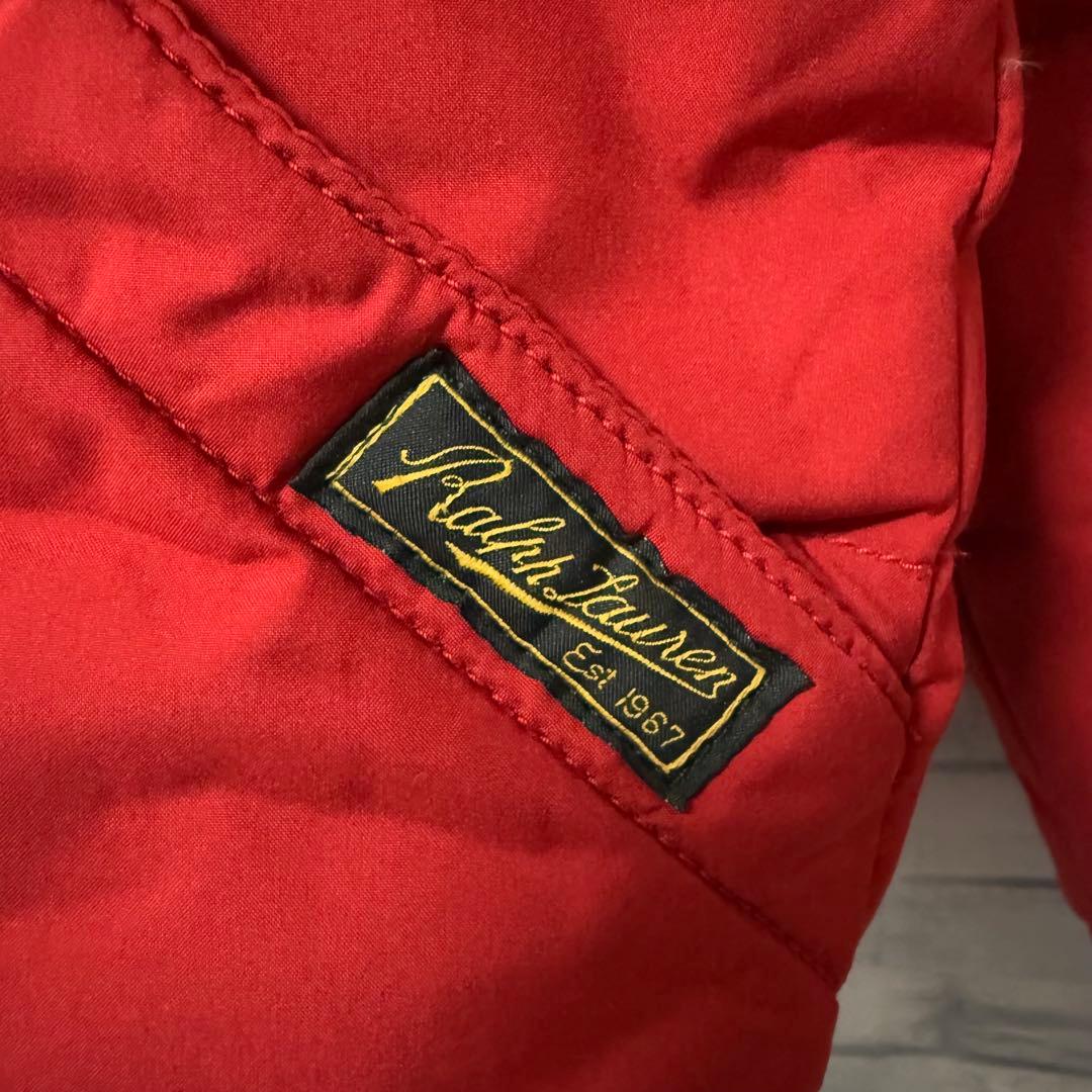 ポロラルフローレン ジャケット ダウンジャケット 刺繍ロゴ レッド M相当