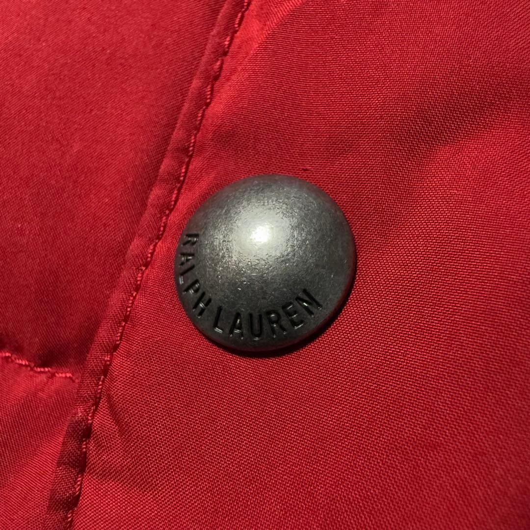 ポロラルフローレン ジャケット ダウンジャケット 刺繍ロゴ レッド M相当