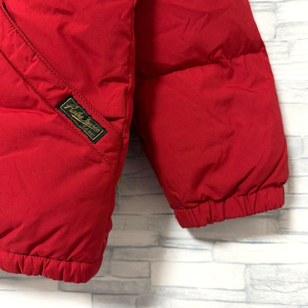 ポロラルフローレン ジャケット ダウンジャケット 刺繍ロゴ レッド M相当