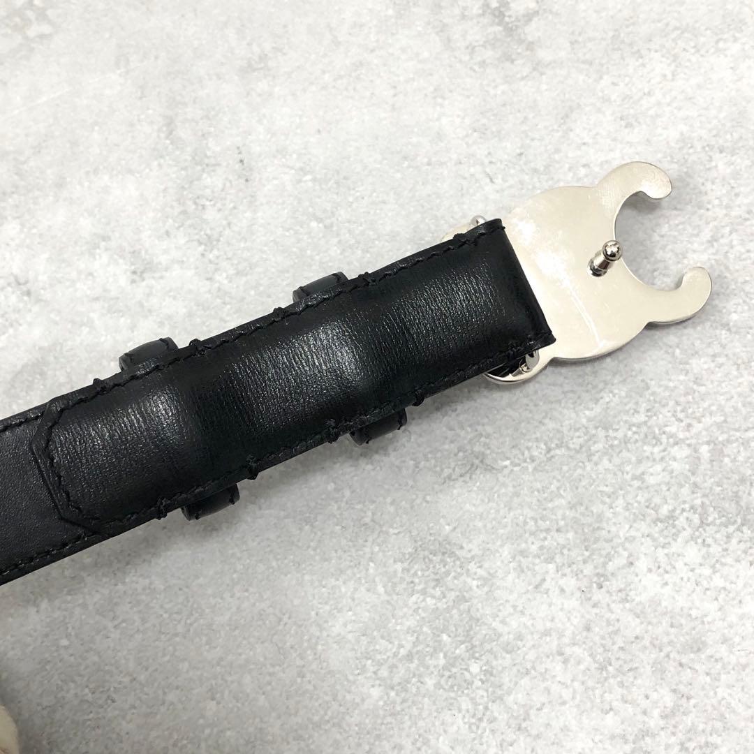 極美品✨セリーヌ トリオンフ ベルト シルバー 75 ブラック レディース