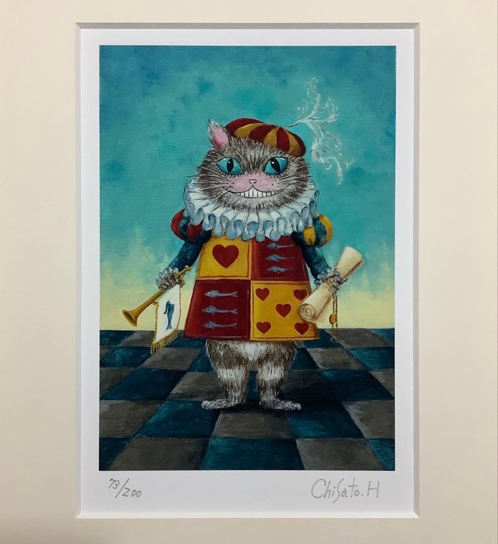 不思議の国のアリス 堀千里 絵画 版画 額縁 額装 アート 希少 声優 中島千里