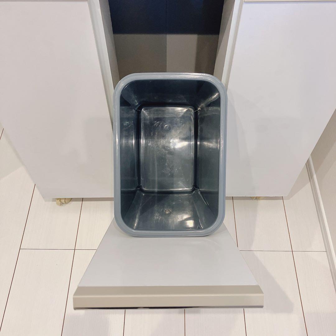 完成品 ニトリ 分別ペール付きキッチンボード ゴミ箱 ペールカウンター ホワイト