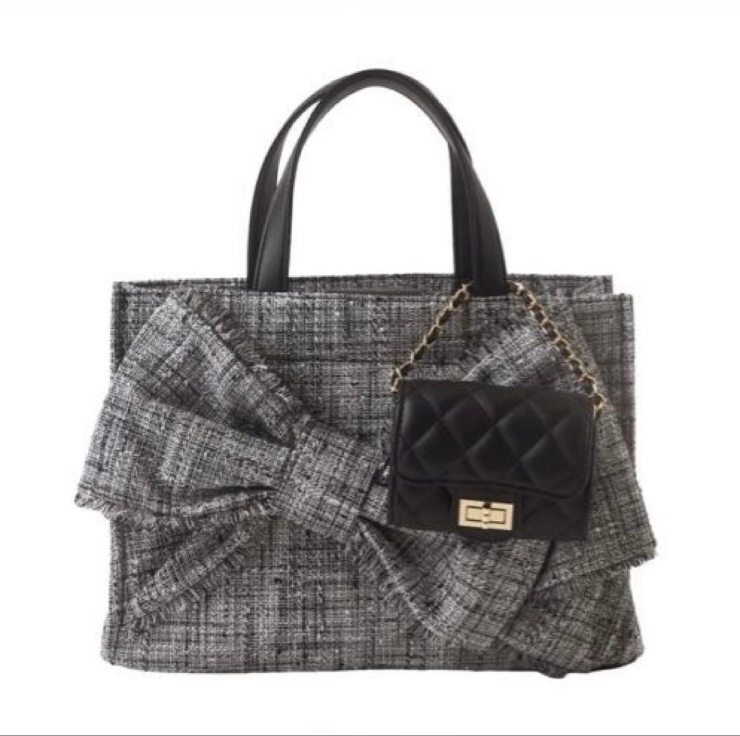 DIANA ミニBAGチャーム付き♪ビッグリボントートBAG 新品未使用品