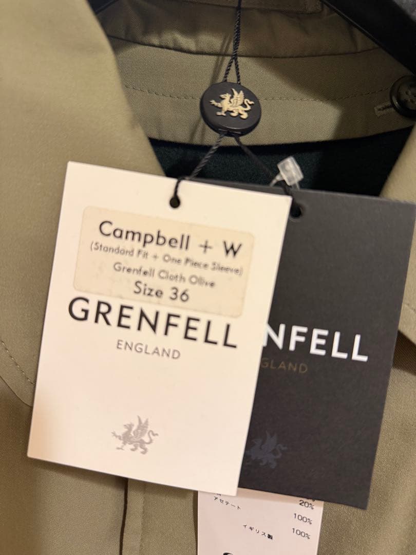 新品 GRENFELL SLIM CAMPBELL ステンカラーコート36