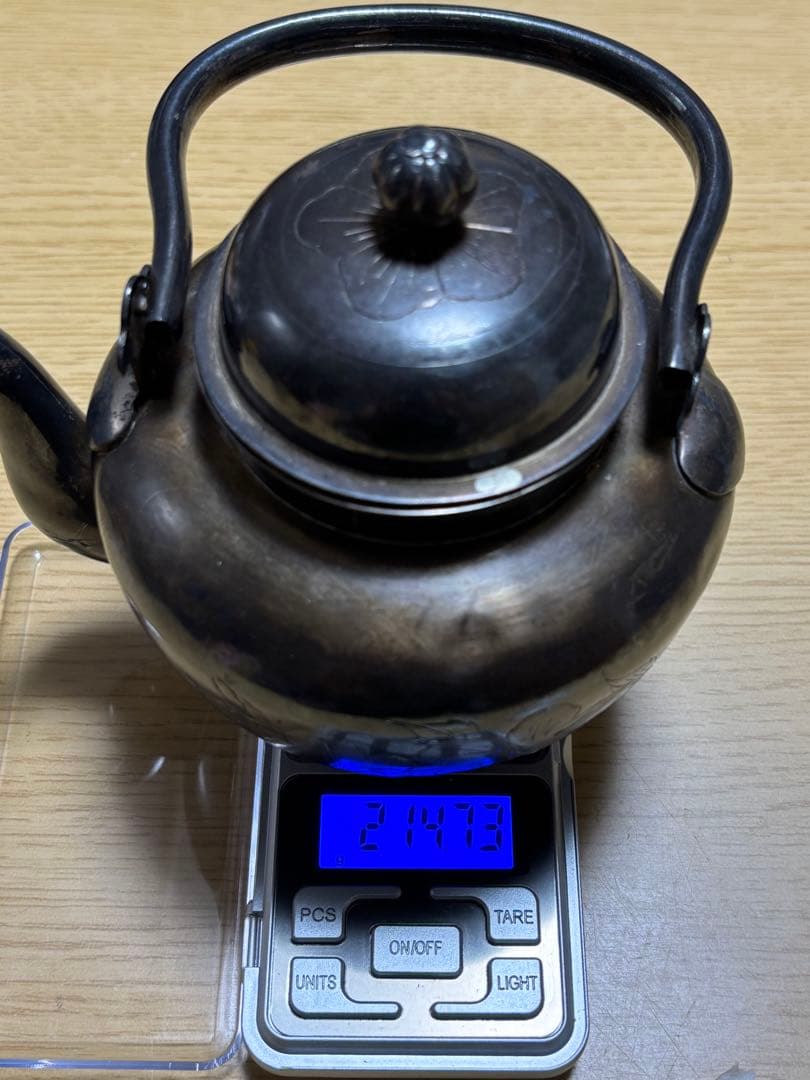 【純銀製】銀瓶 やかん 急須 湯沸かし 煎茶道具 茶道具 金属工芸 約214g
