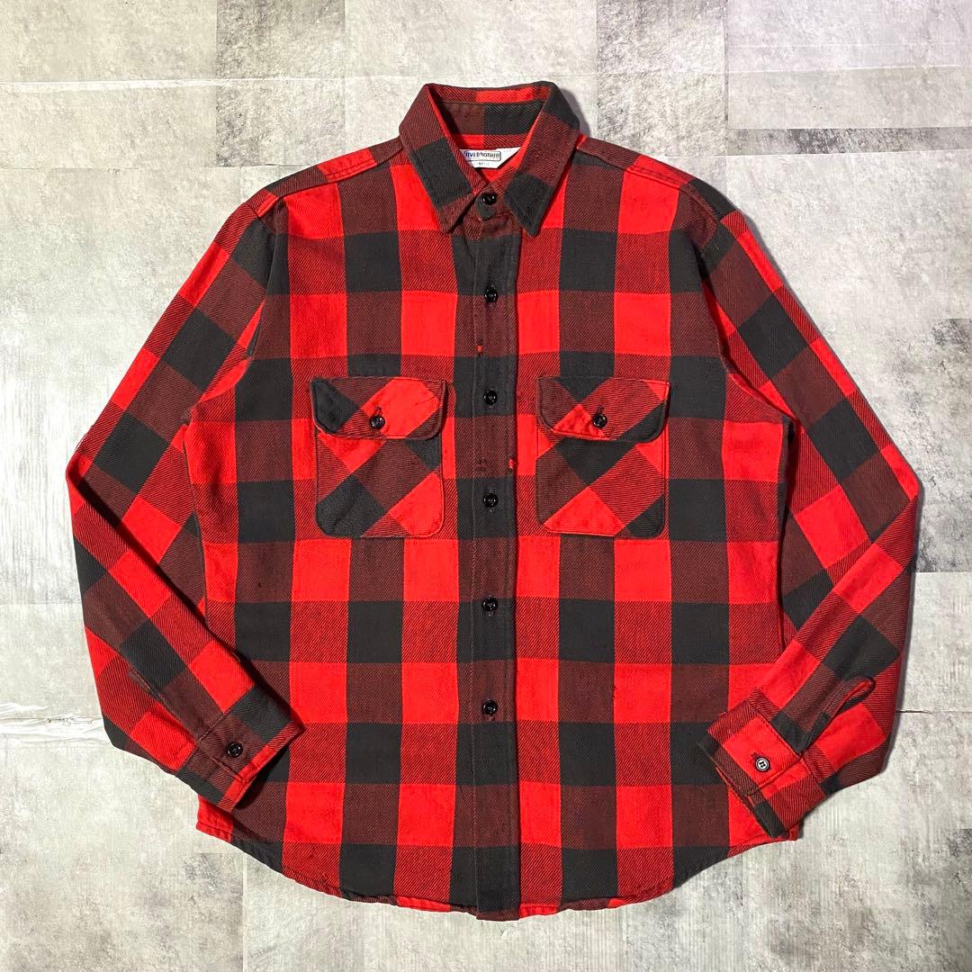 70s 80s USA製 FIVE BROTHER ブロックチェックシャツ