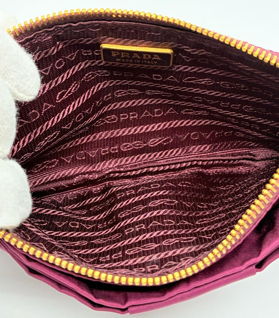 PRADA プラダ リボン ポーチ 紫 A1347F5