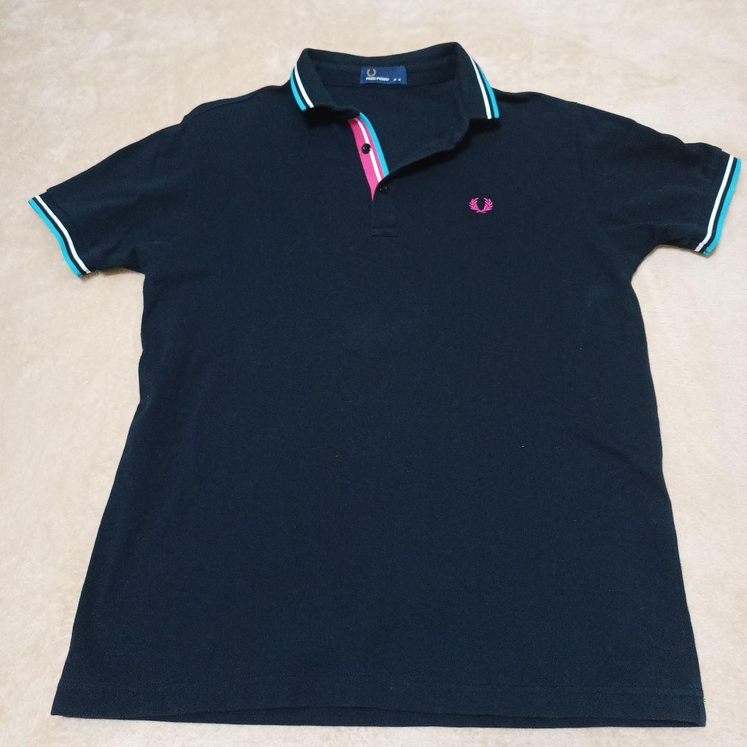 FRED PERRY フレッドペリー ポロシャツ 黒水色 ピンクM 美品 - メルカリ