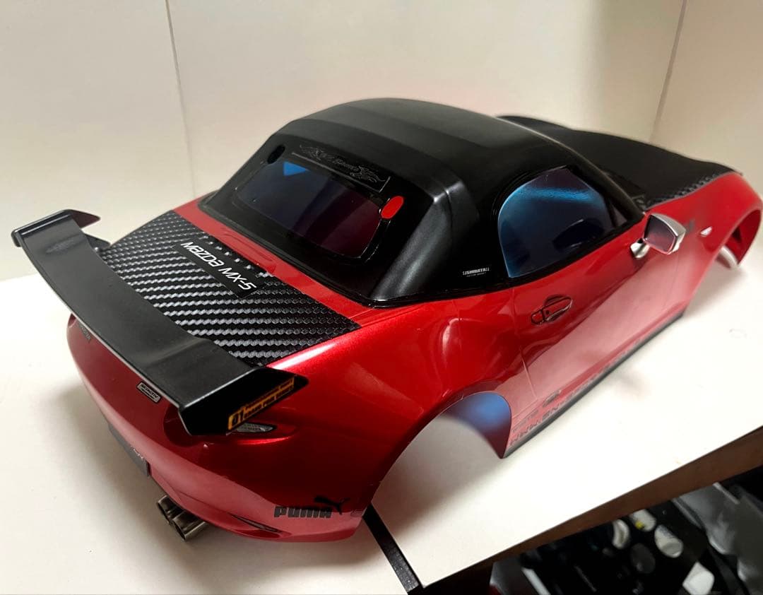 ラジコン 1/10 タミヤXB マツダ ロードスター レッドボディとタイヤセット