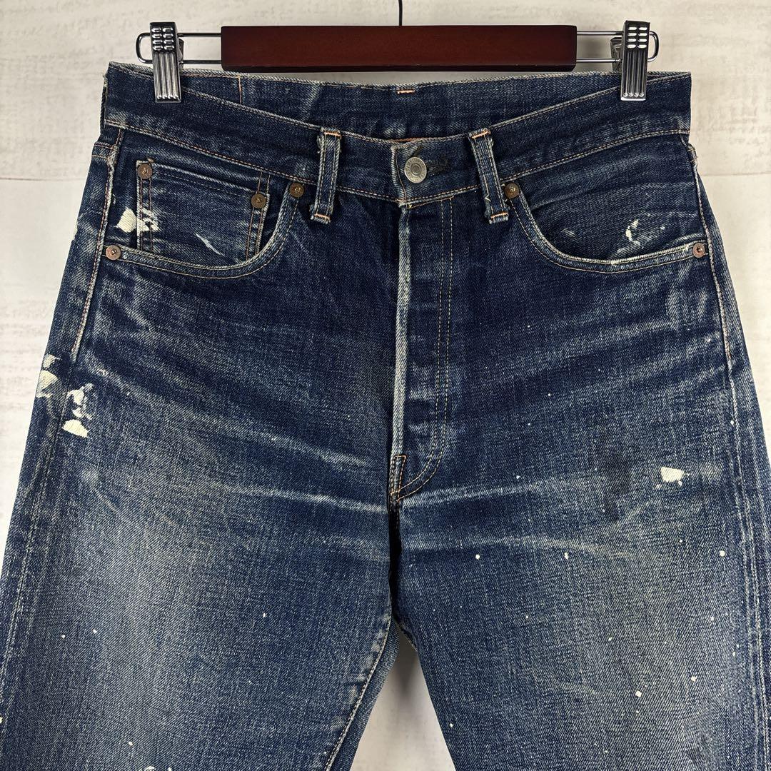 じぇむそん様 希少 Levi's 501xx 復刻 BIGE ペイント 縦落ち