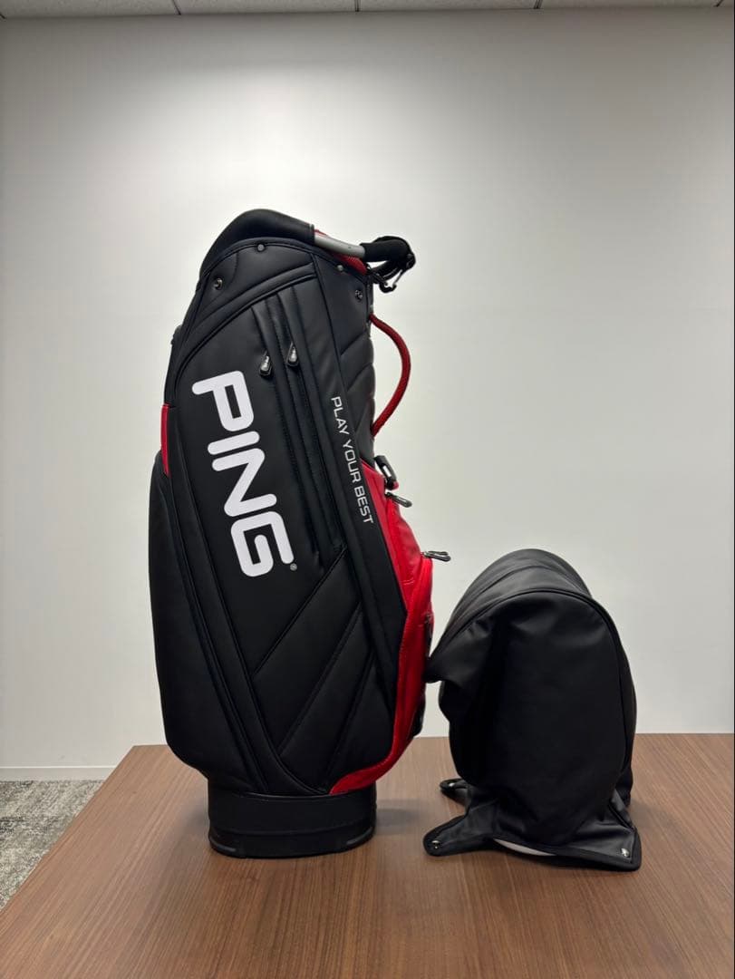 PING キャディバッグ ブラック/レッド