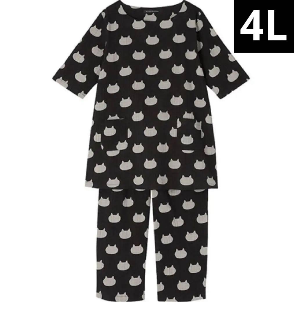 ワコール マタノアツコ パジャマ 猫 ルームウェア 6分袖8分丈ズボン