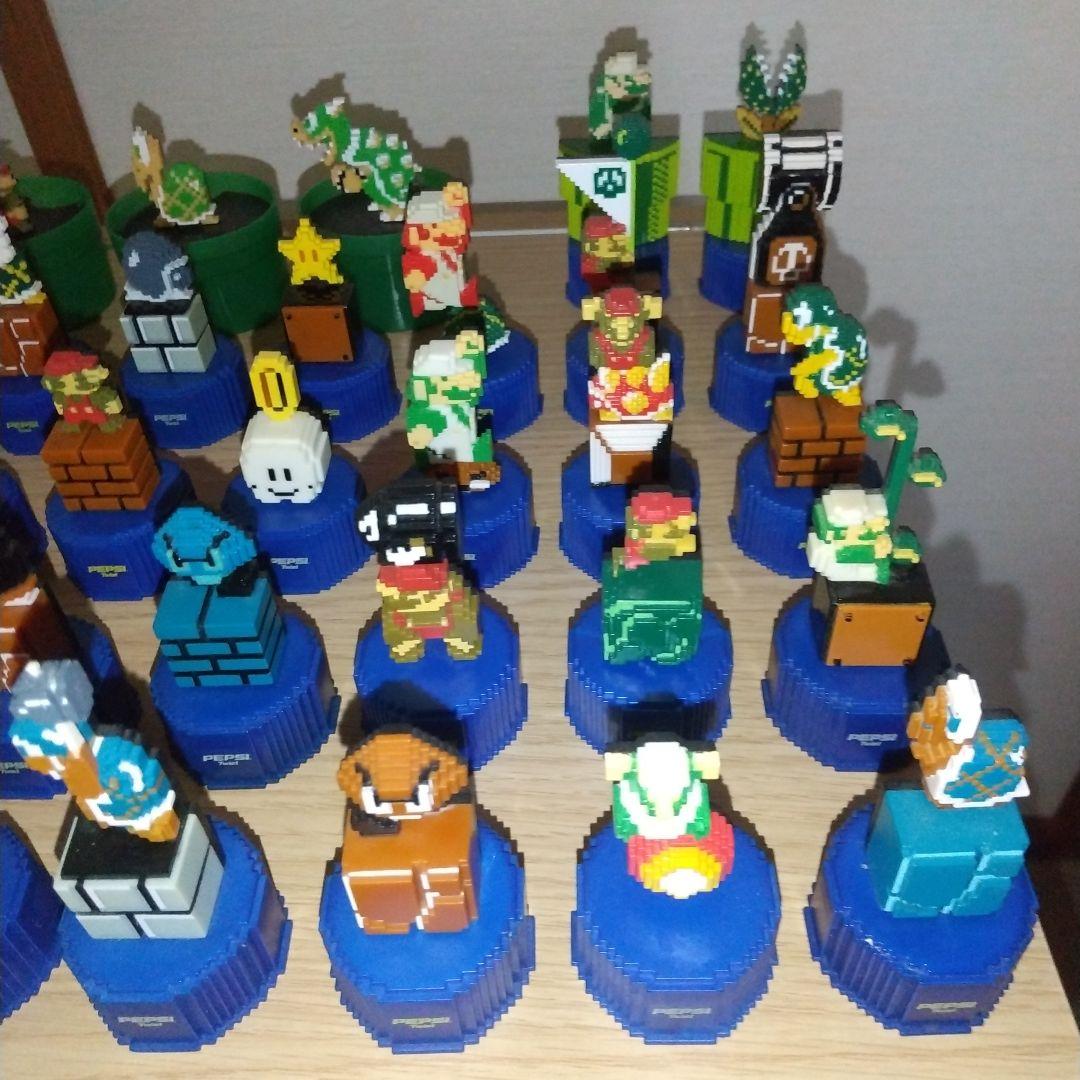 スーパーマリオ ボトルキャップ全30種類+缶コーヒーおまけフィギュア3