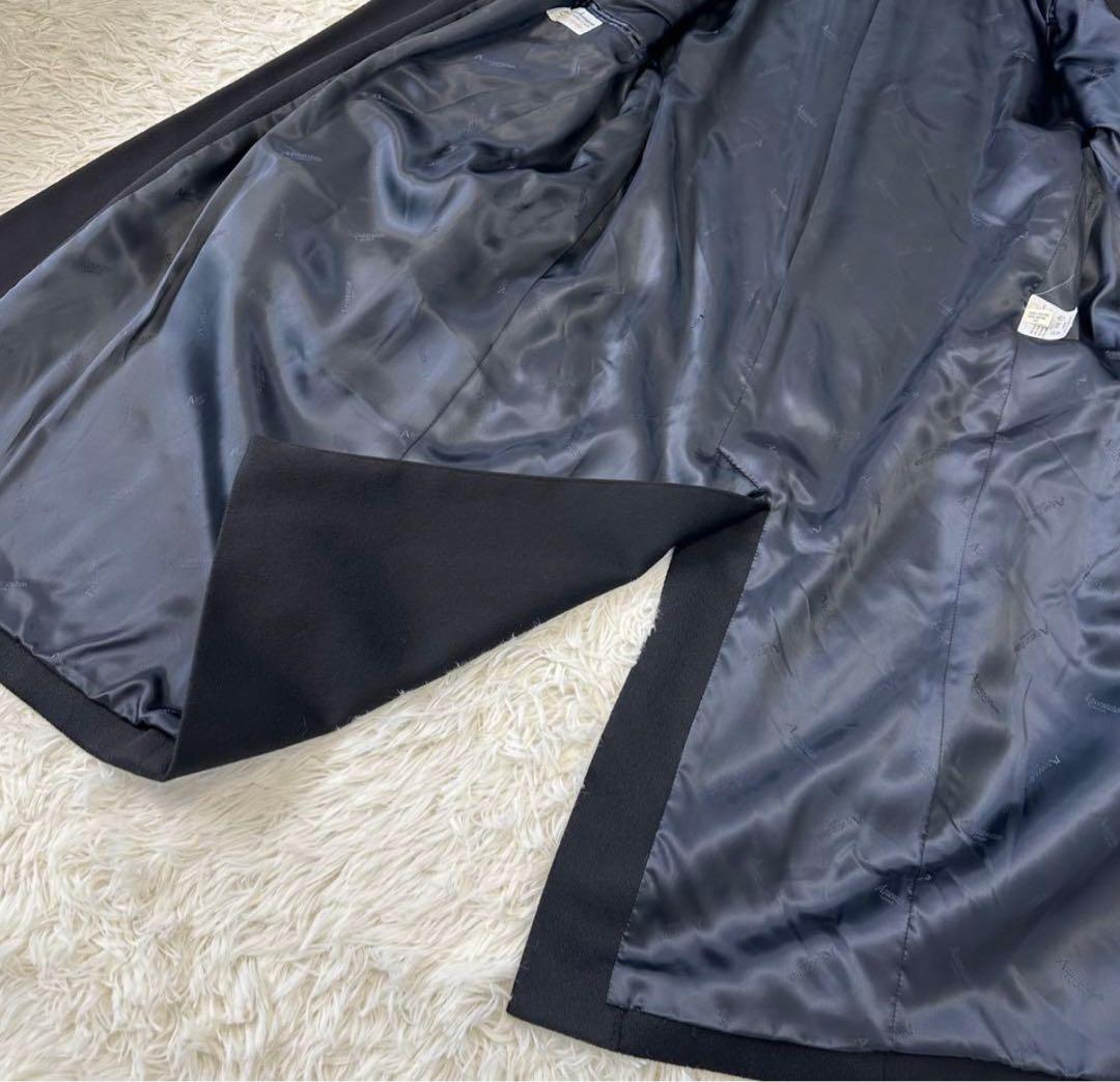 極美品　アクアスキュータム チェスターコート カシミヤ100パー　% 黒 XL