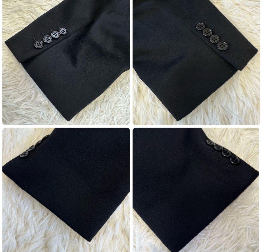 極美品　アクアスキュータム チェスターコート カシミヤ100パー　% 黒 XL
