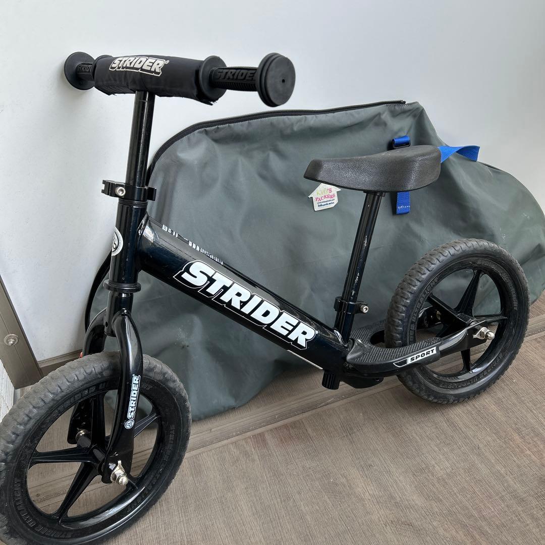 STRIDER バランスバイク ブラック 収納バッグ付き - メルカリ