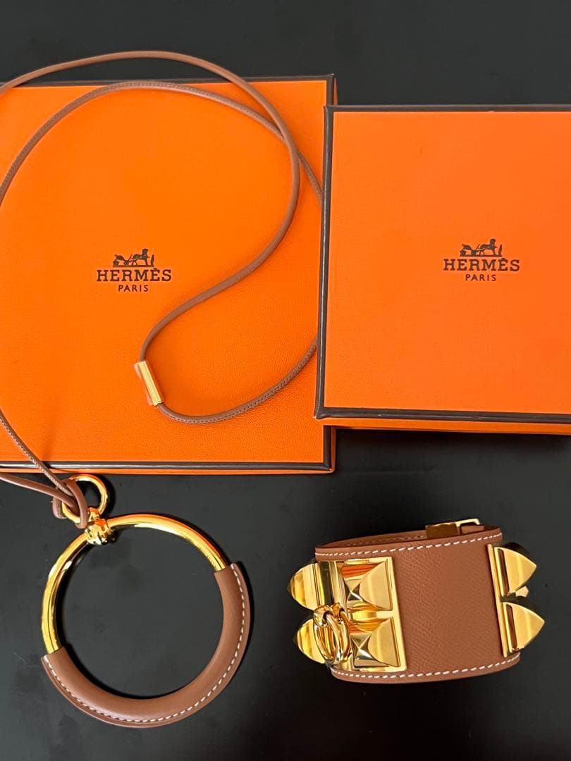 ⭐️美品　HERMES エルメス　レザーブレスレット　コリエドシアン　ゴールド