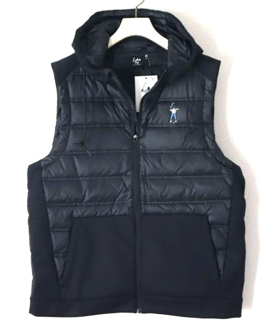 新品タグ付き【イーストサイドゴルフ】Zip Hoodie ダウンベスト 黒 M
