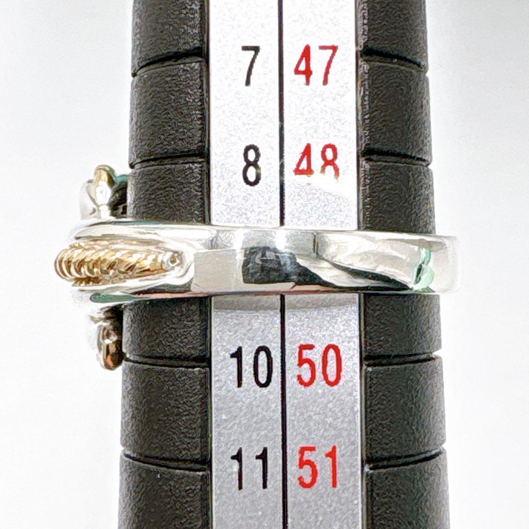 極美品 オールドティファニー シグネチャー コンビ 9号 シルバー k18