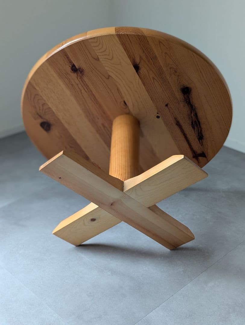 USED/無垢 パイン ラウンドローテーブル フレンチミッドセンチュリー 北欧