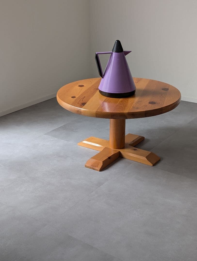 USED/無垢 パイン ラウンドローテーブル フレンチミッドセンチュリー 北欧