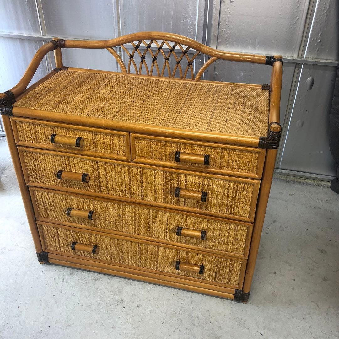 藤 ラタン4段チェスト