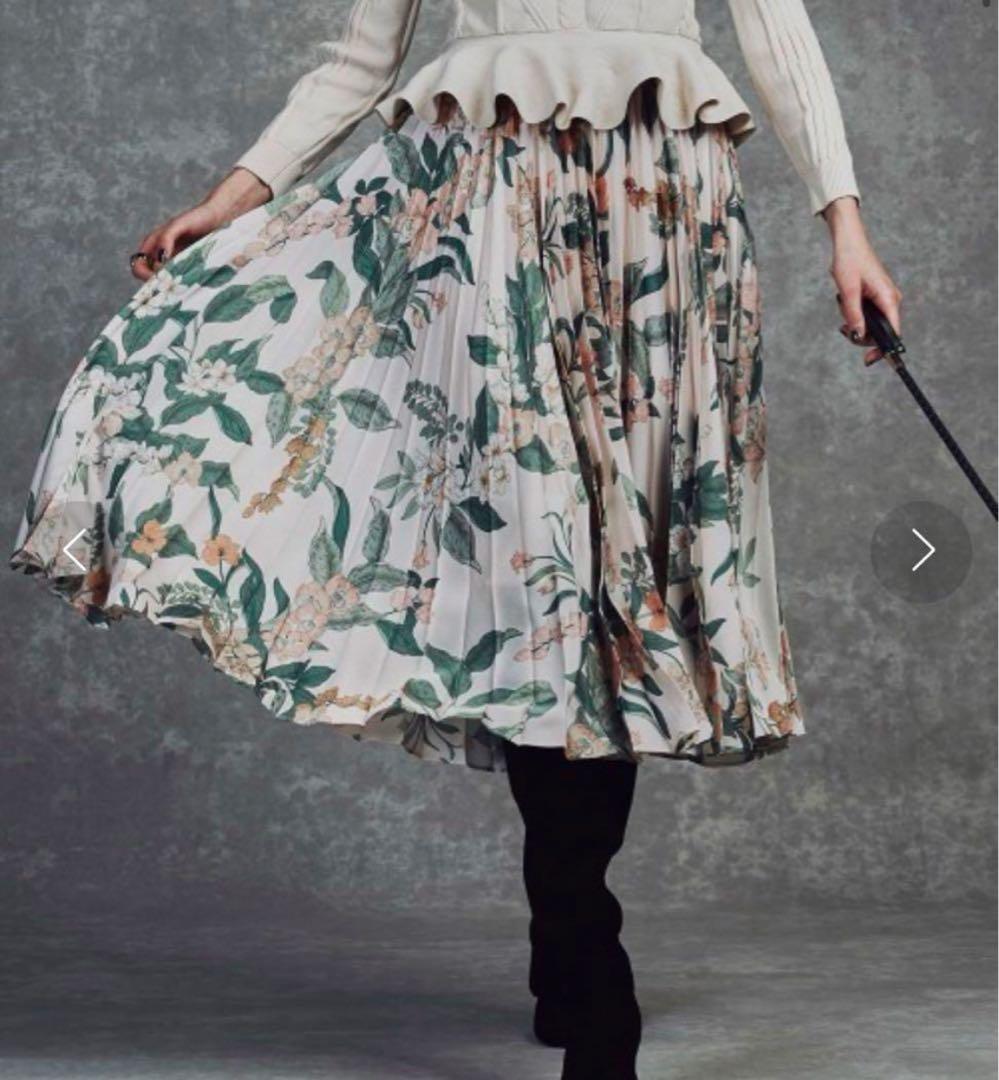 ダブルスタンダードクロージング　花柄プリントアコーディオンスカート