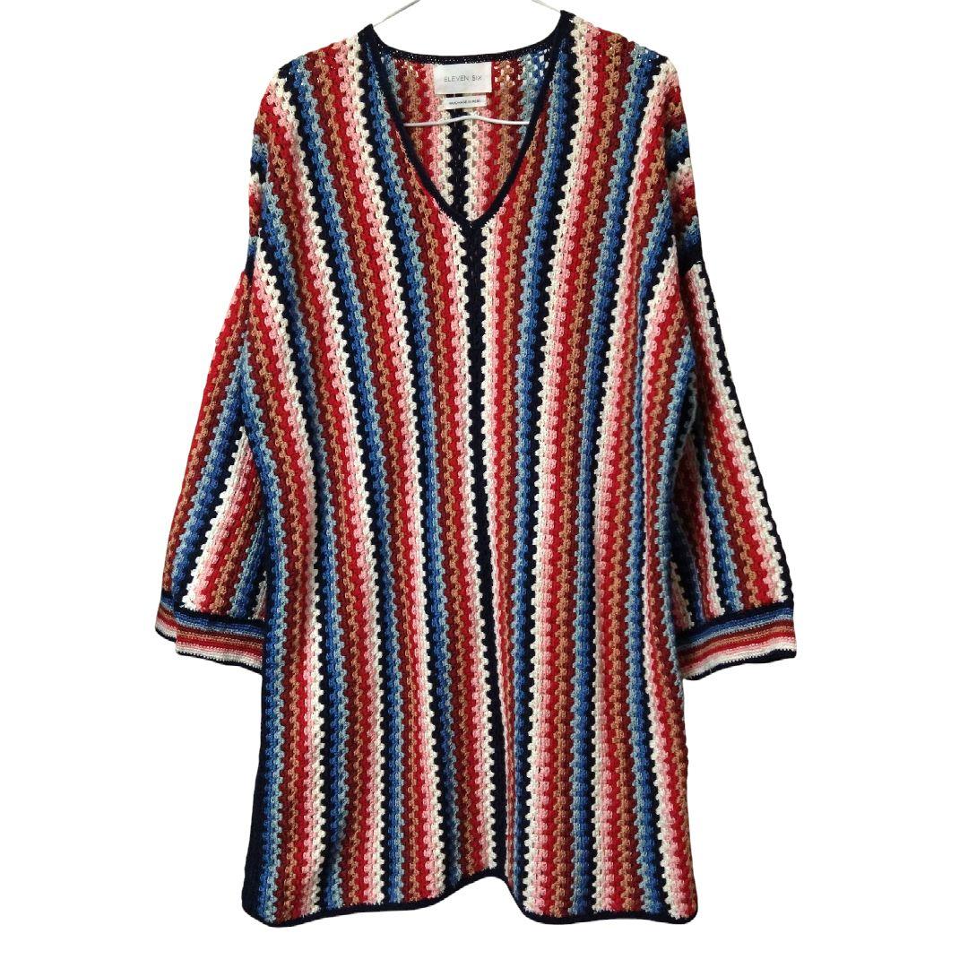 Vintage コットン　ニット　ワンピース　　 luik rose OZ