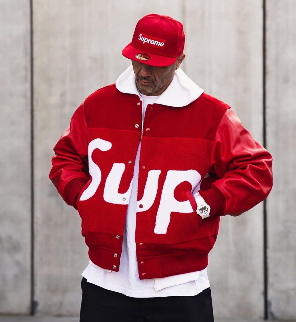 Supreme スタジャン 赤 S - メルカリ