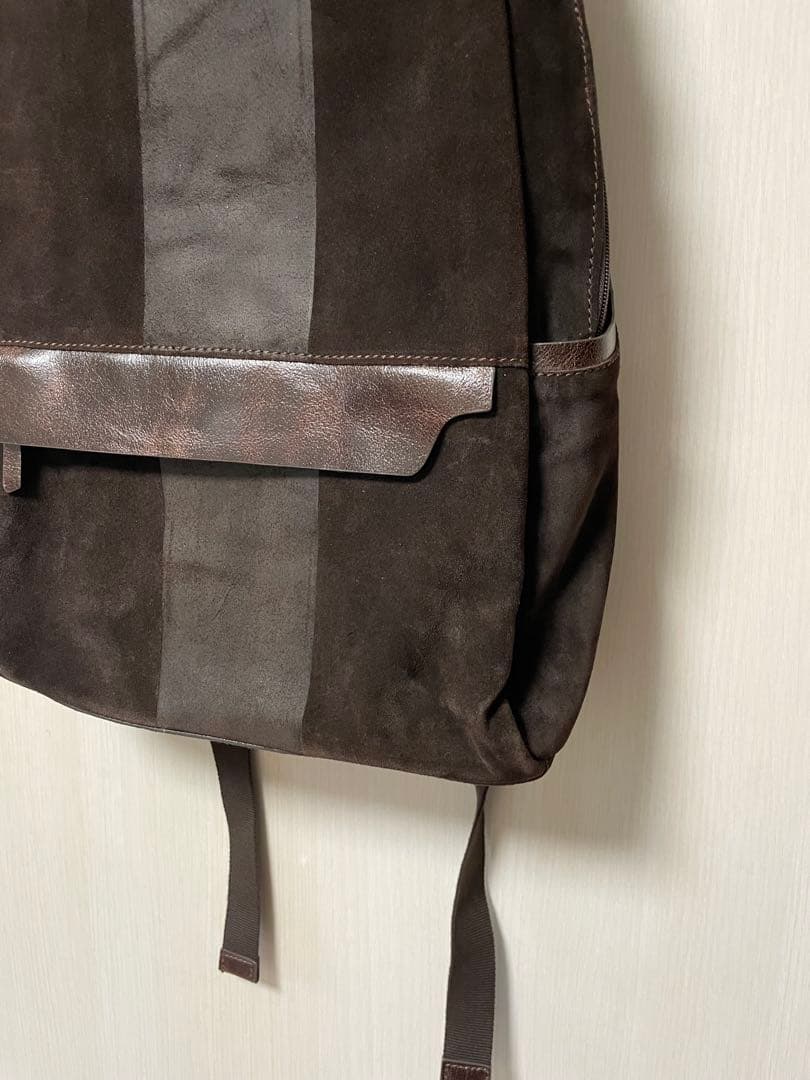 ZARA MANダークブラウン スエード リュック　リアルレザー　本革