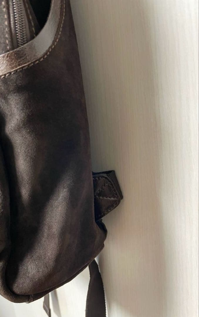 ZARA MANダークブラウン スエード リュック　リアルレザー　本革