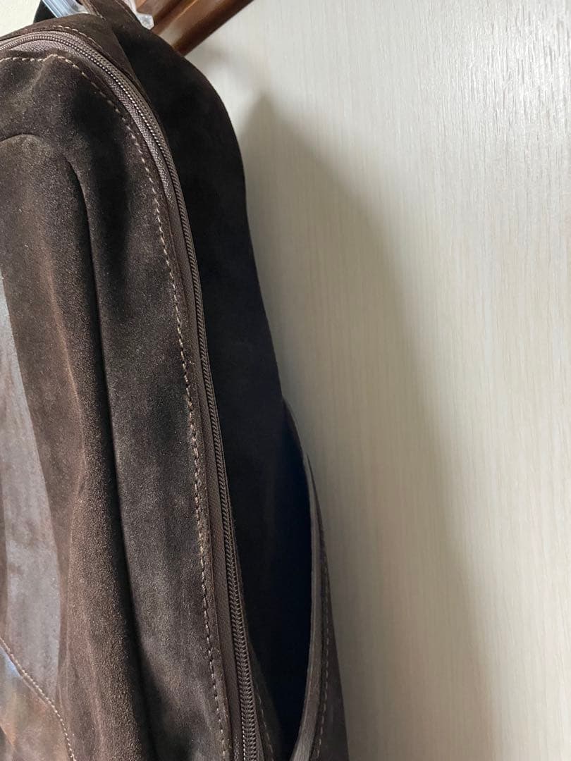 ZARA MANダークブラウン スエード リュック　リアルレザー　本革