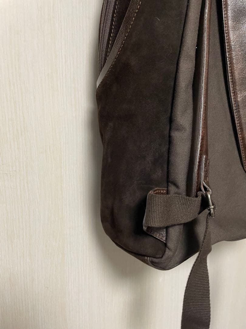 ZARA MANダークブラウン スエード リュック　リアルレザー　本革