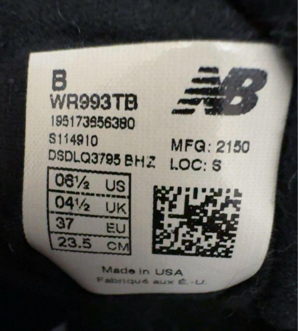値下げNEW BALANCE ニューバランス 23.5 USA 黒MR993TB