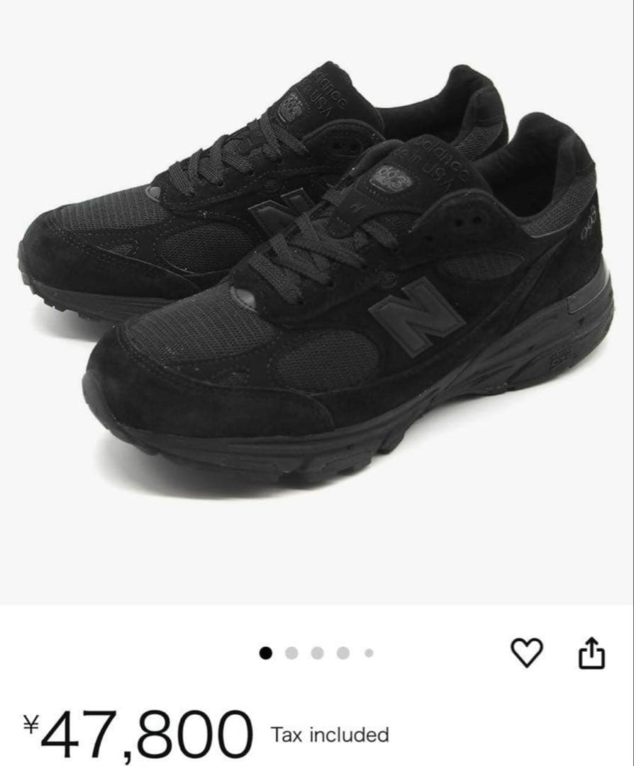 値下げNEW BALANCE ニューバランス 23.5 USA 黒MR993TB