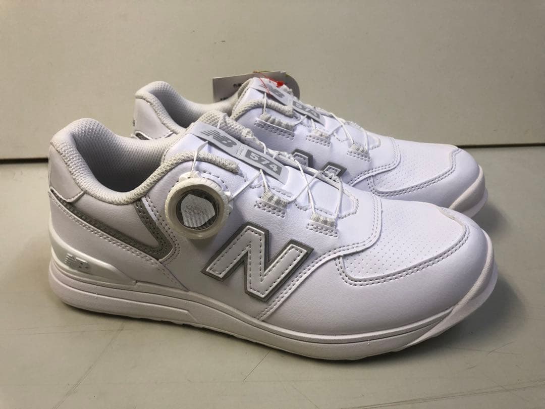 【未使用】New Balance 574 ゴルフシューズ ホワイト ③