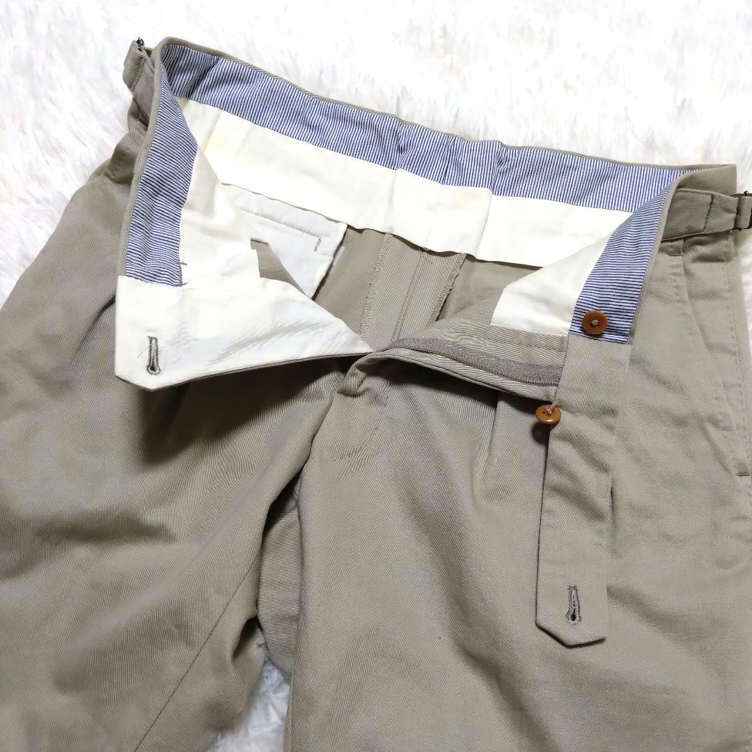 五十嵐トラウザーズ チノパン ドレスパンツ サイドアジャスター ベージュ 48