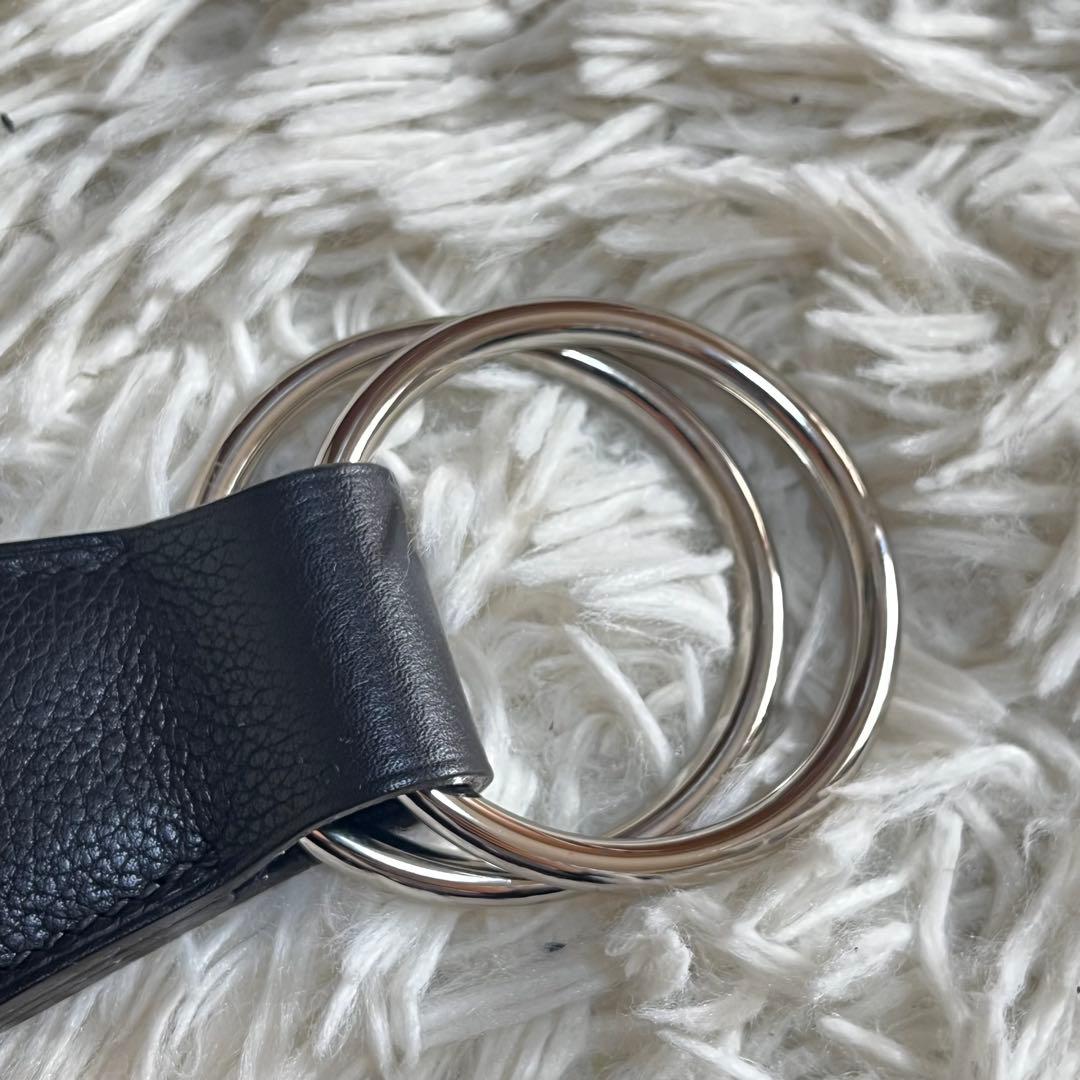 極美品】エルメス レザーベルト ダブルリング J刻印 ブラック×シルバー