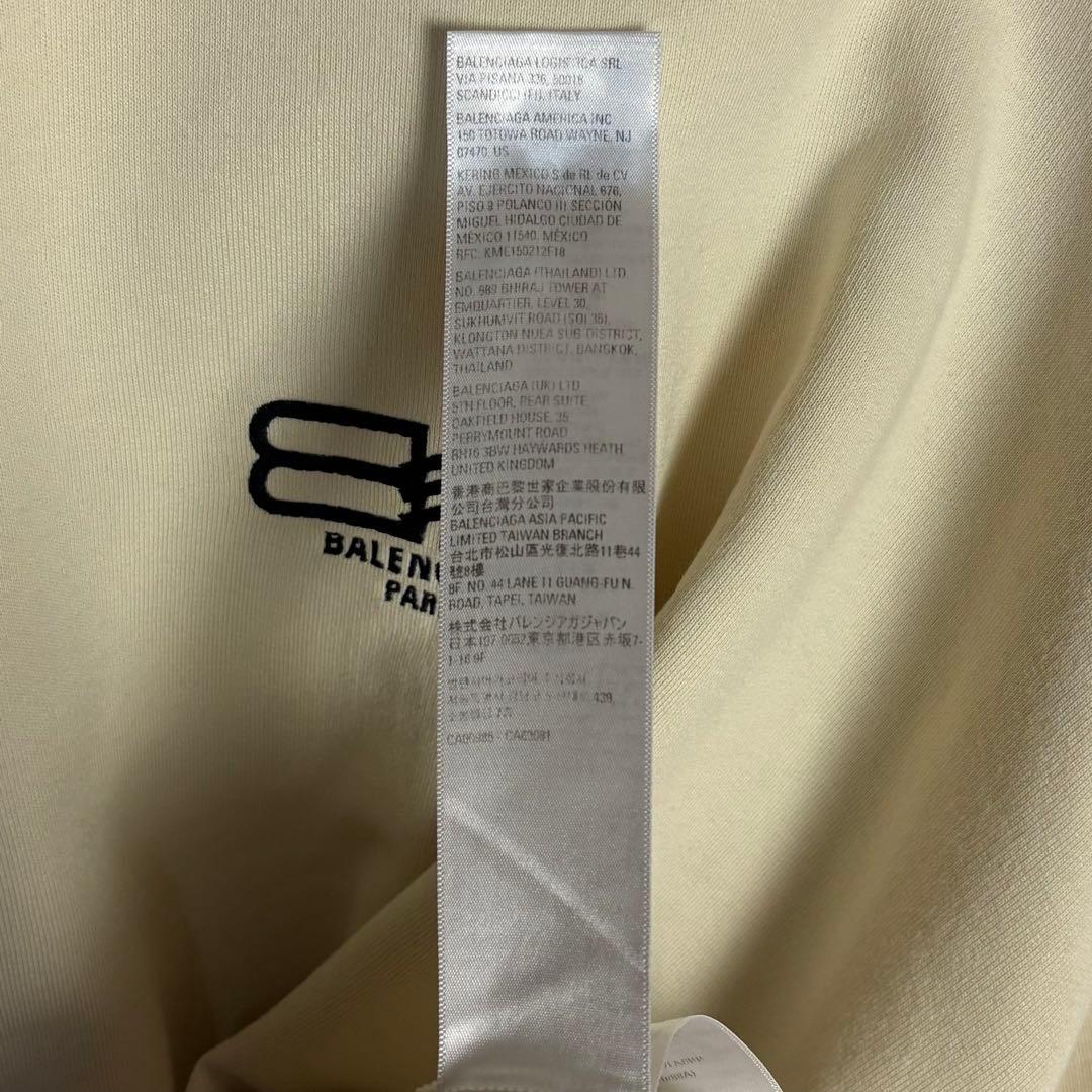 363【美品】バレンシアガ☆両袖BB刺繍ロゴダメージ加工スウェット ベージュ