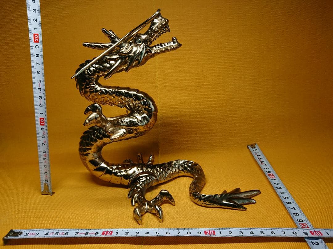 龍　昇龍　金属　2.3kg　置物　インテリア　工芸品　美術品　A3229