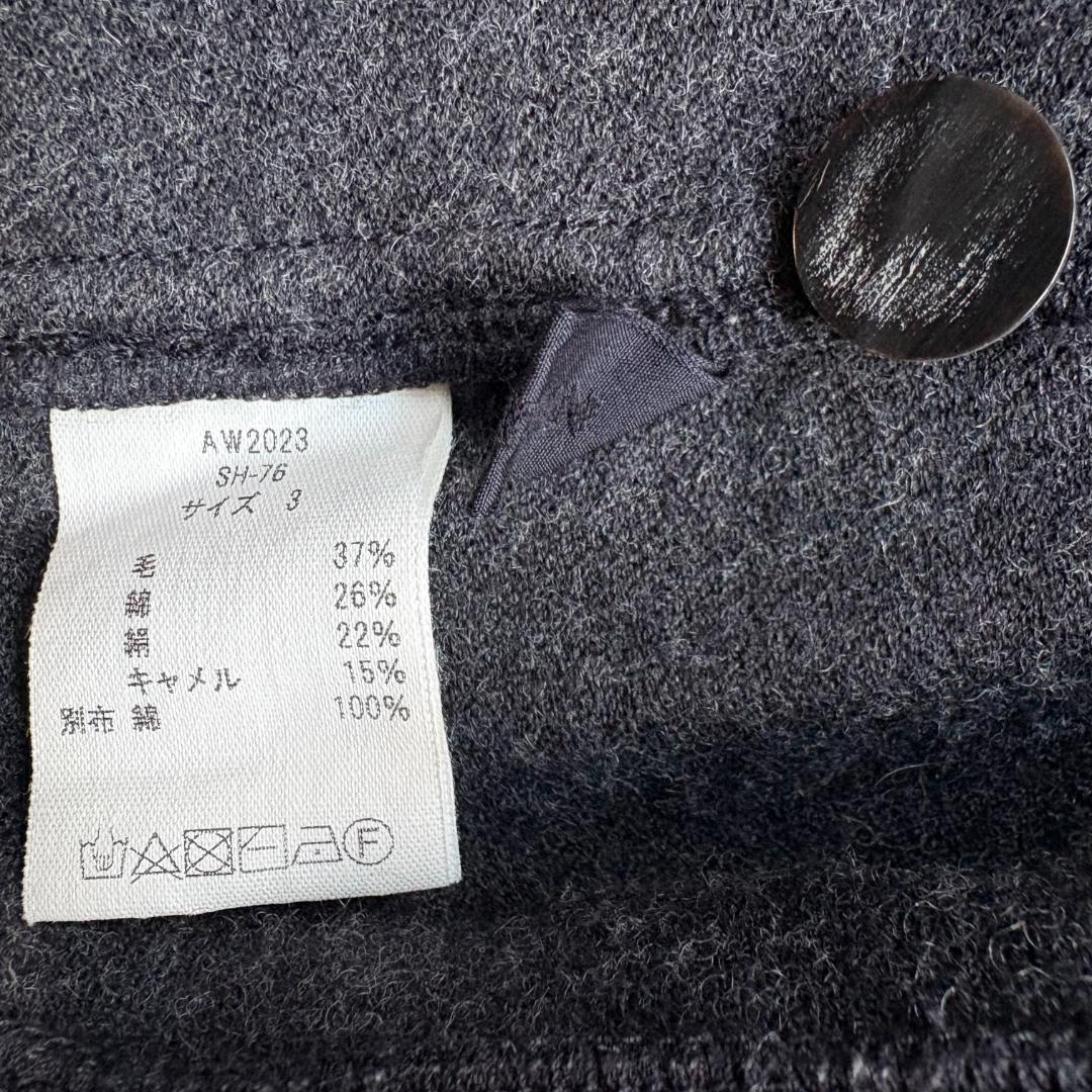 MITTAN ウールシルクキャメルシャツ 濃灰 サイズ3