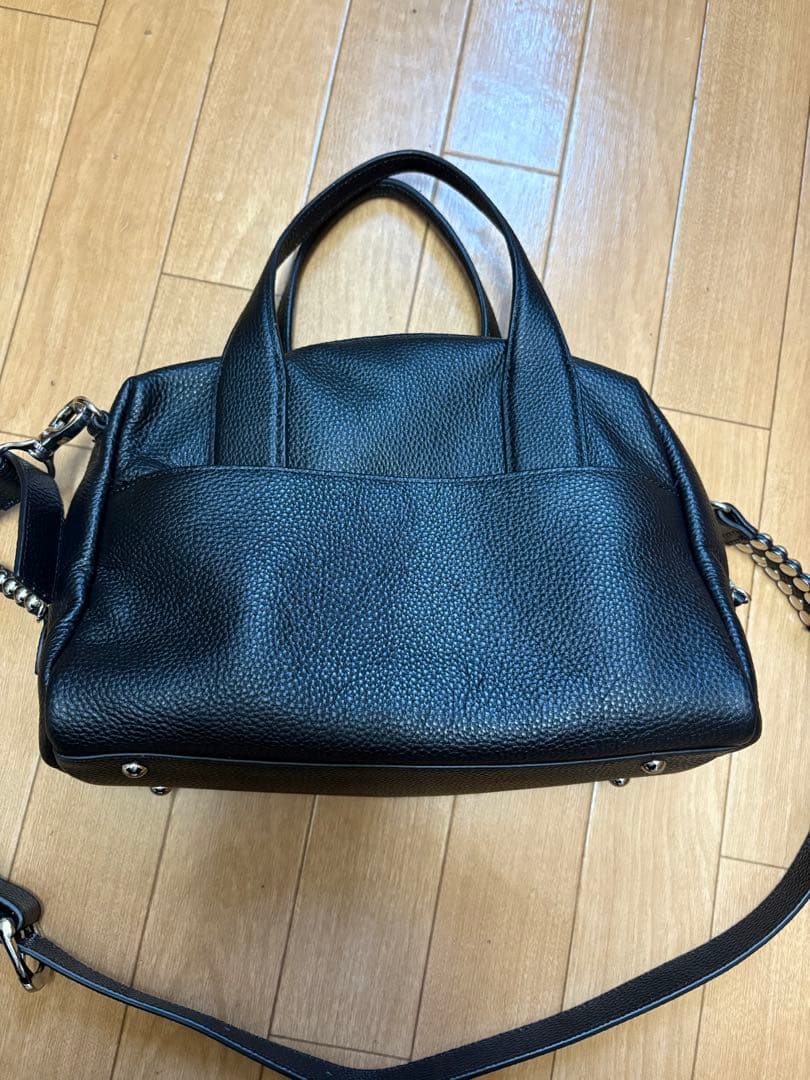 《本革/ショルダー付き》スタッズボストンバッグ