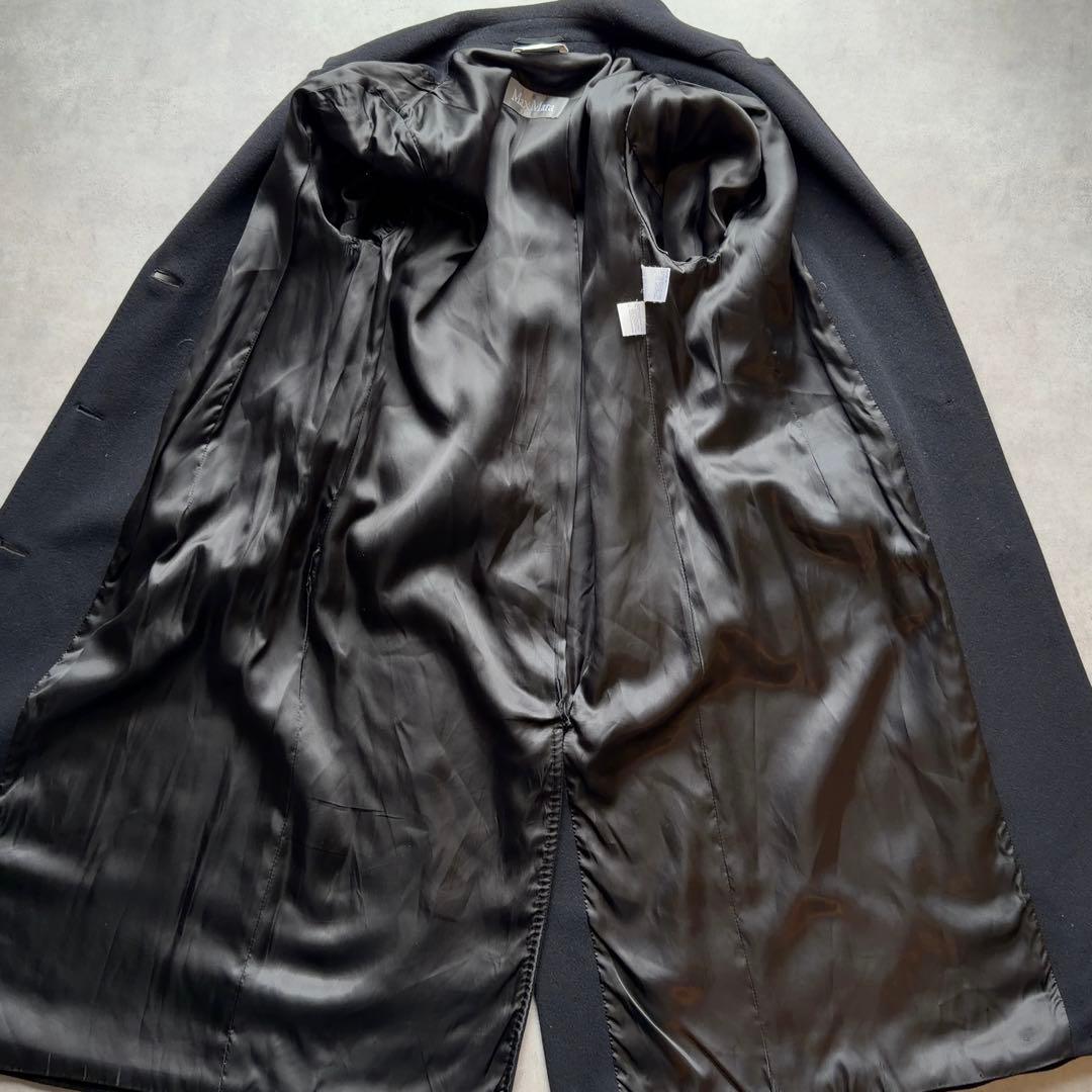 【MaxMara／マックスマーラ】アンゴラ ウール ロングコート ブラック 40