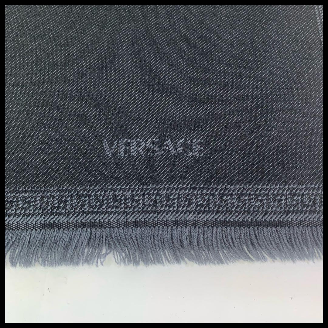 【クリーニング済】ヴェルサーチェ（VERSACE） メデューサ柄 ウールマフラー