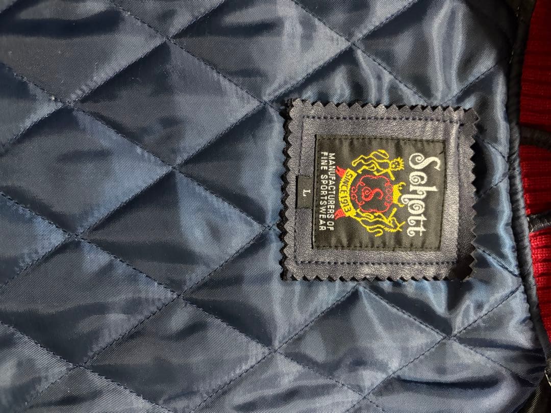 美品 schott ショット スタジャン Lサイズ