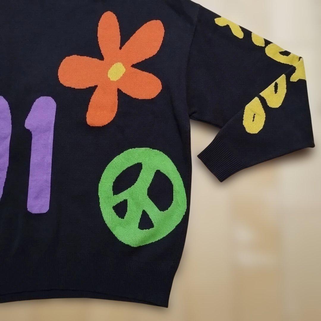 XLARGE】フラワー柄セーター/L/ブラウン系