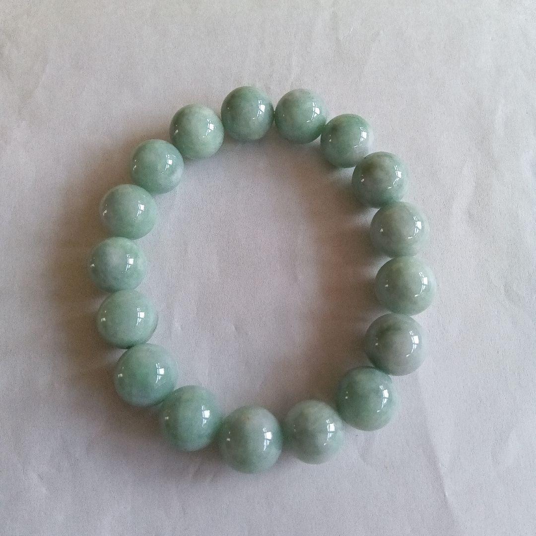 希少、最上級品、国石、綺麗色)糸魚川翡翠ブレスレット、12.5mm※歳末値引中※