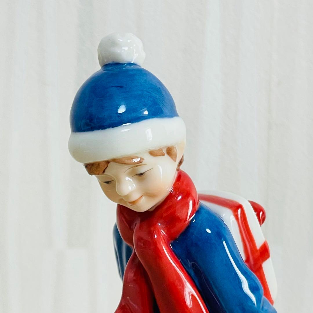 ロイヤルコペンハーゲン 2003年 フィギュリン 少年と犬 少女とそり