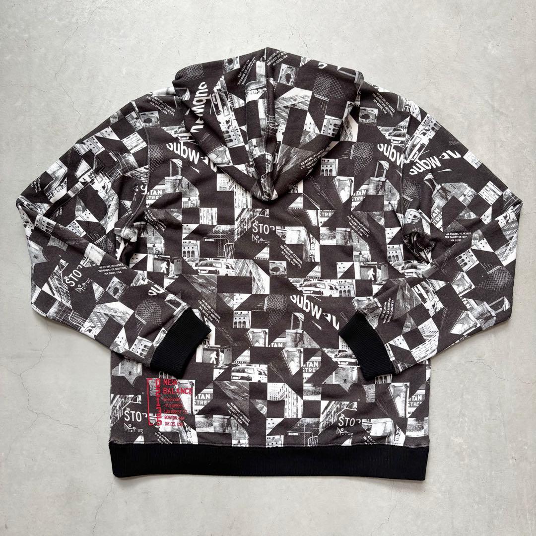 New Balance Golf スウェットフードパーカー プルオーバー 総柄