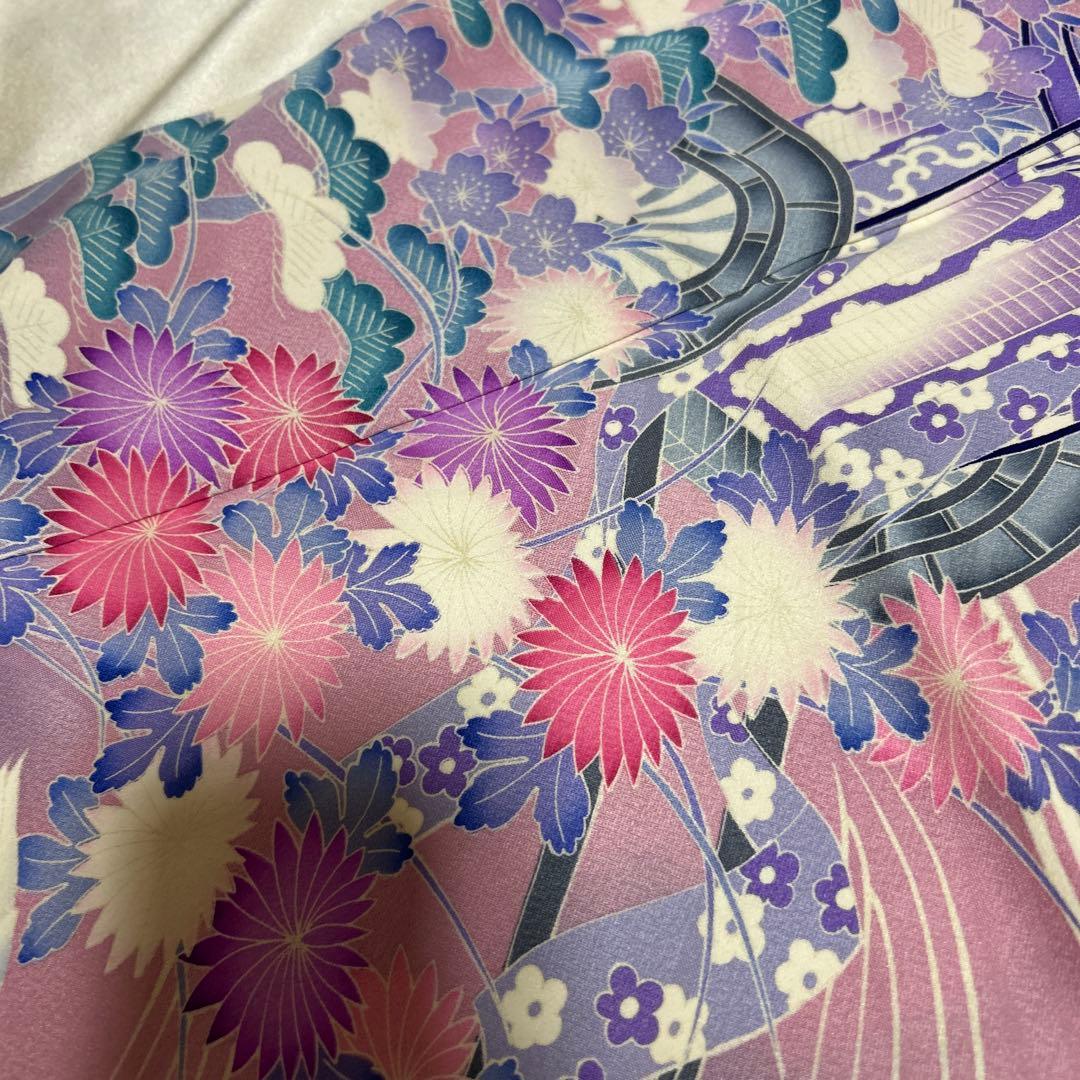 正絹　振袖　7点　フルセット　半衿付き長襦袢